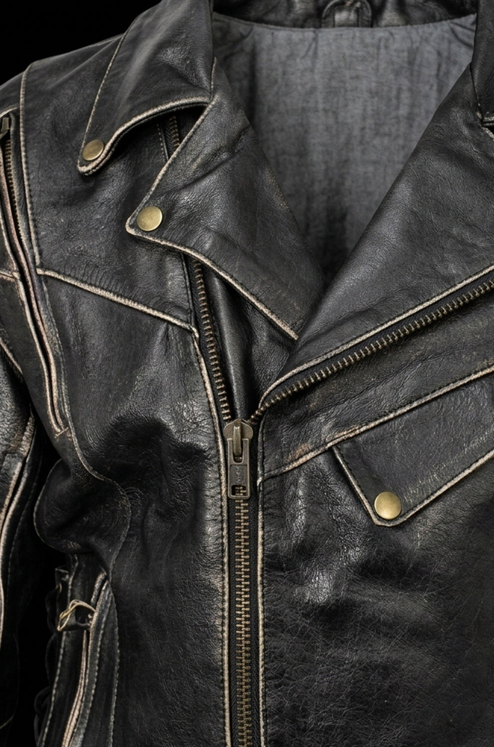 Men's Movies Jackets\MMJ14 Bike Wear Terminator Fashion Black Motorcycle Real Leather Jacket For Men