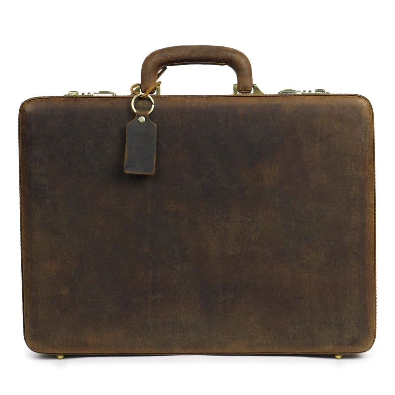 Hunter Leather Office Travel Suitcase