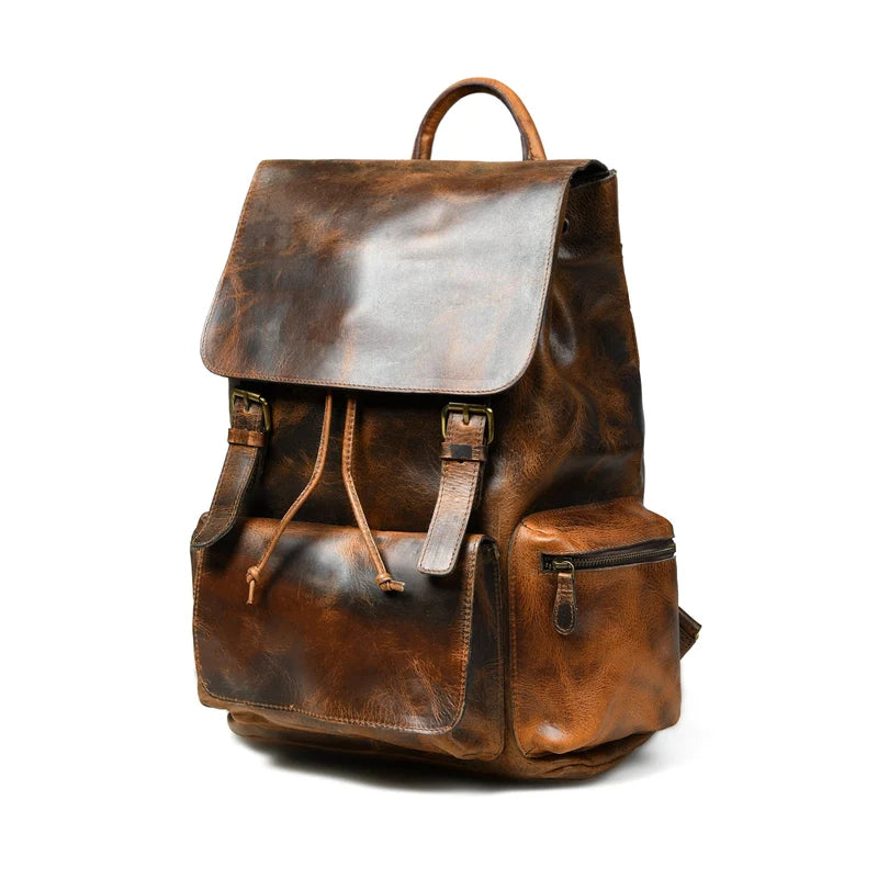 Vortex Leather Backpack Burnt Brown
