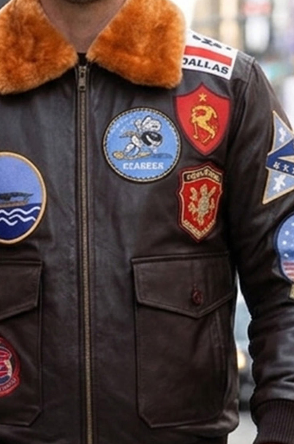 MMJ01 Top Gun Tom Cruise Movie A2 Real Cow Leather Jacket