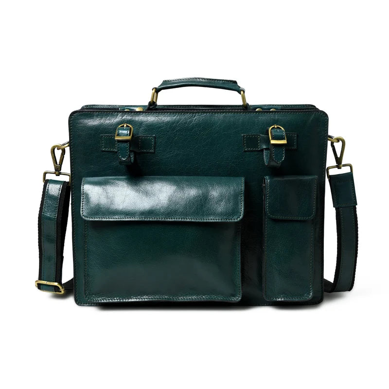 Tuscany Italian Leather Briefcase, Black
