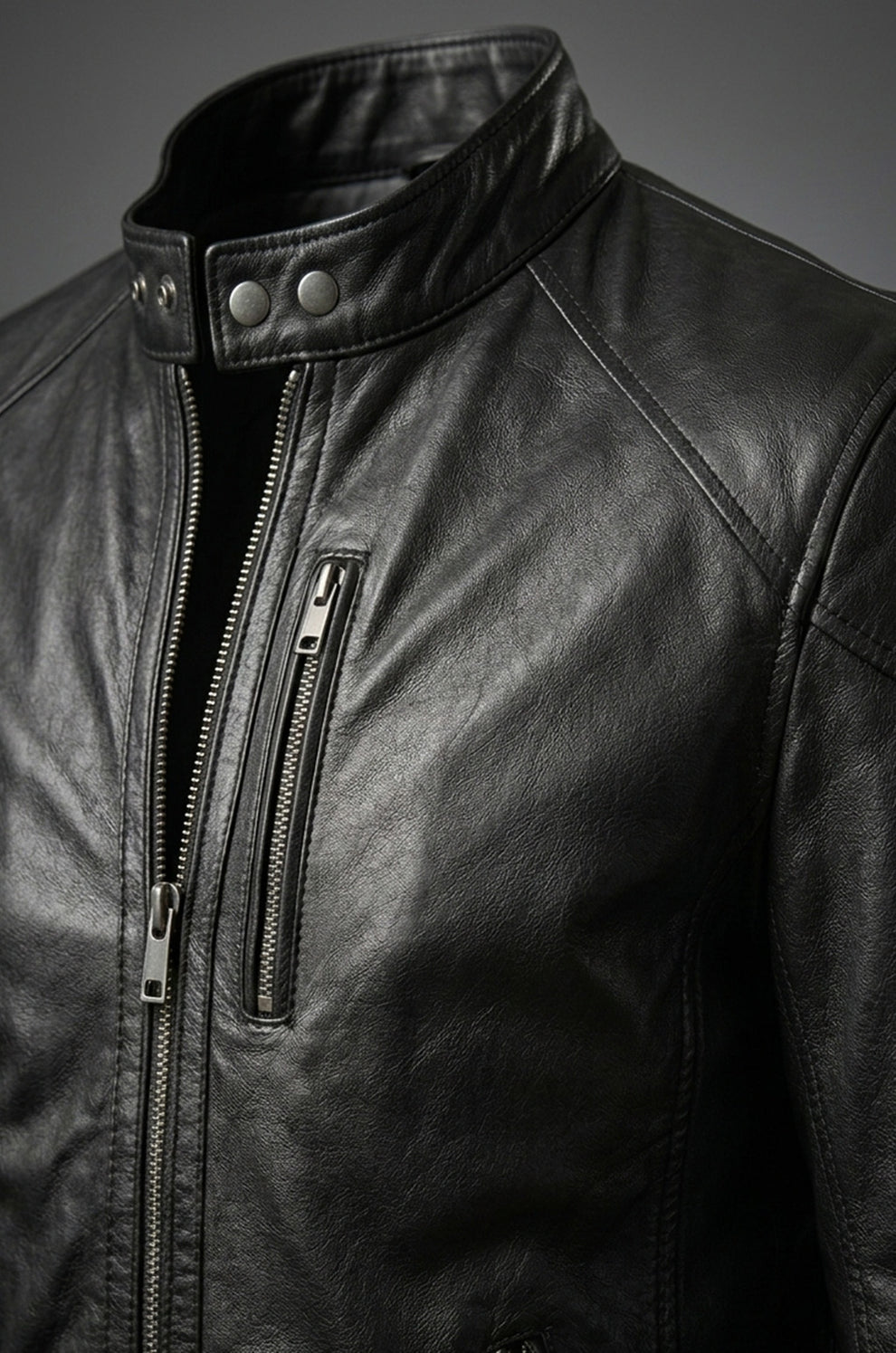 Men's Motorcycle Wear Retro Moto Cafe Racer Hunt Black Jacket