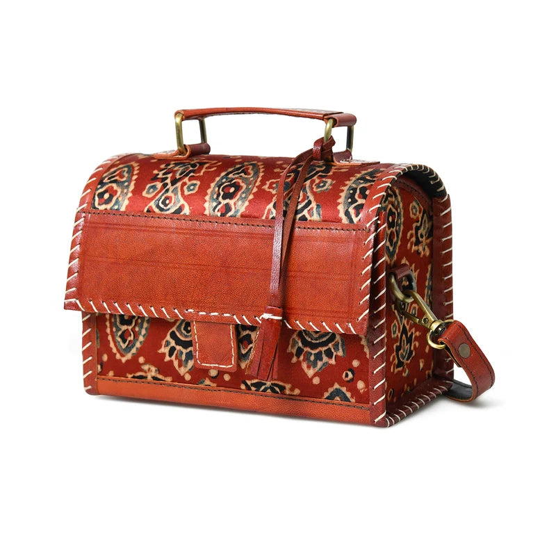 Mystique Ajrakh Satchel Purse
