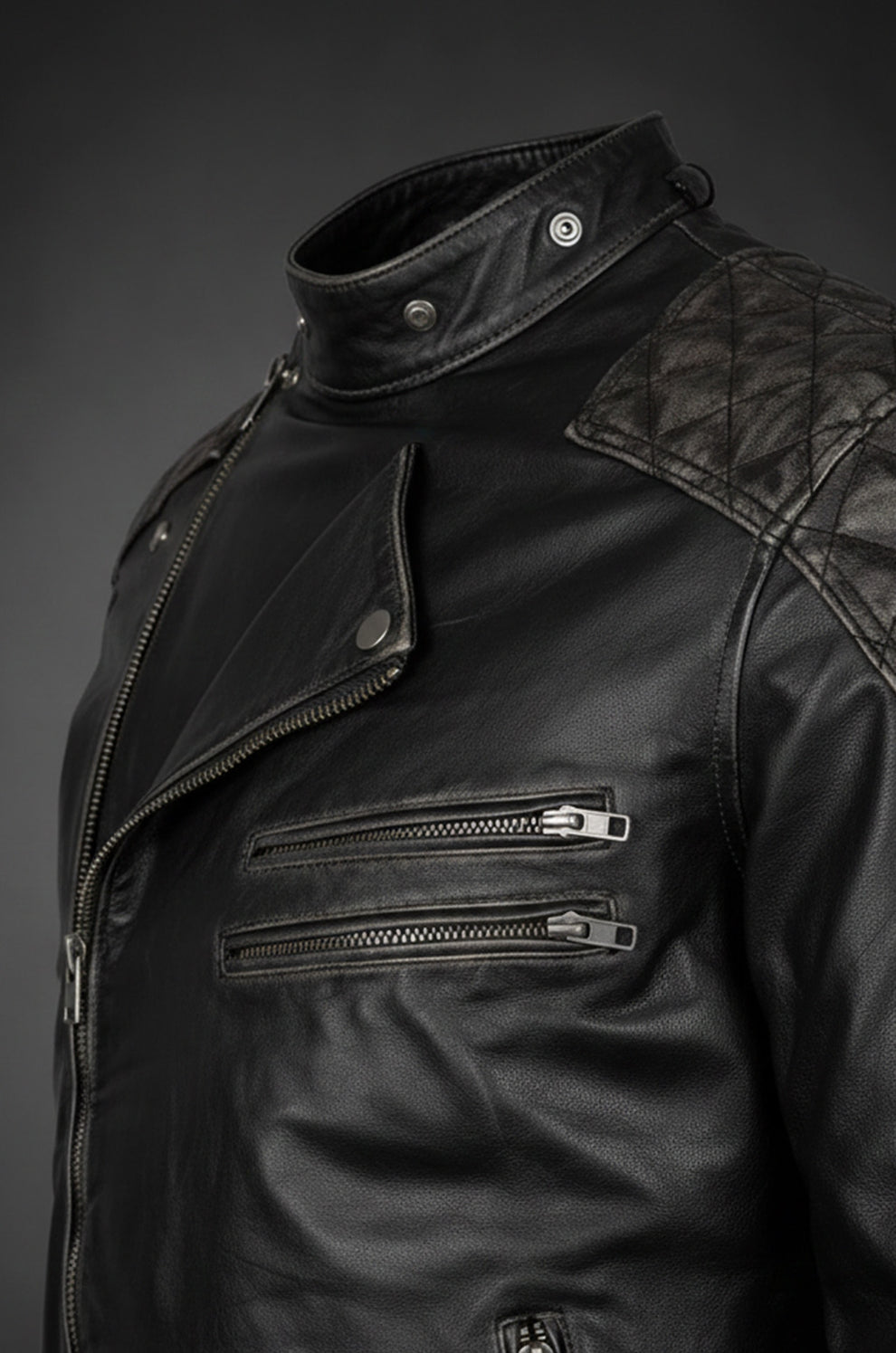 Motorcycle Fashion Skull Vintage Men's Brown Biker Wear Ride Jacket