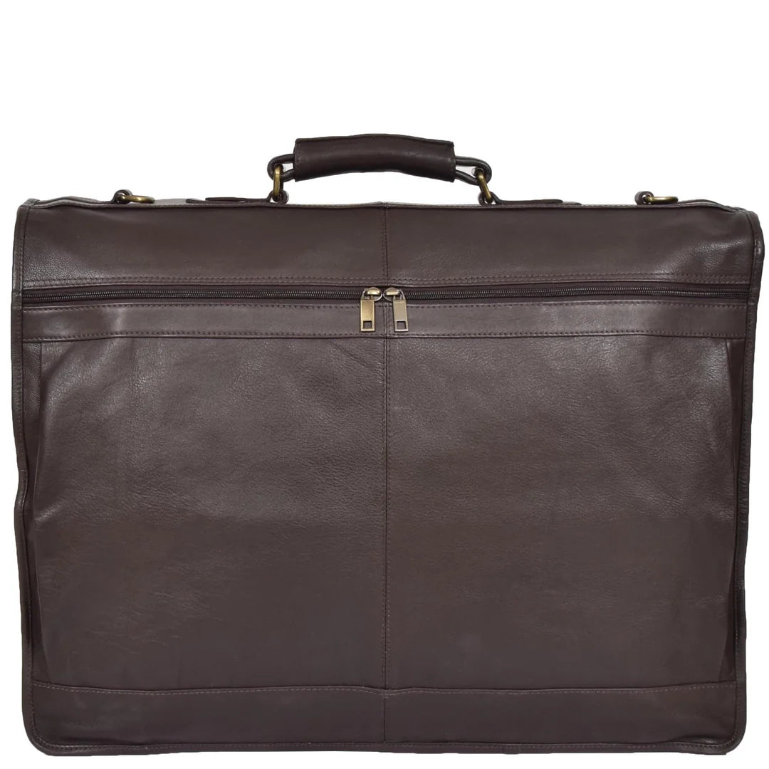 Travel Weekend Leather Suit Carrier Canico Brown