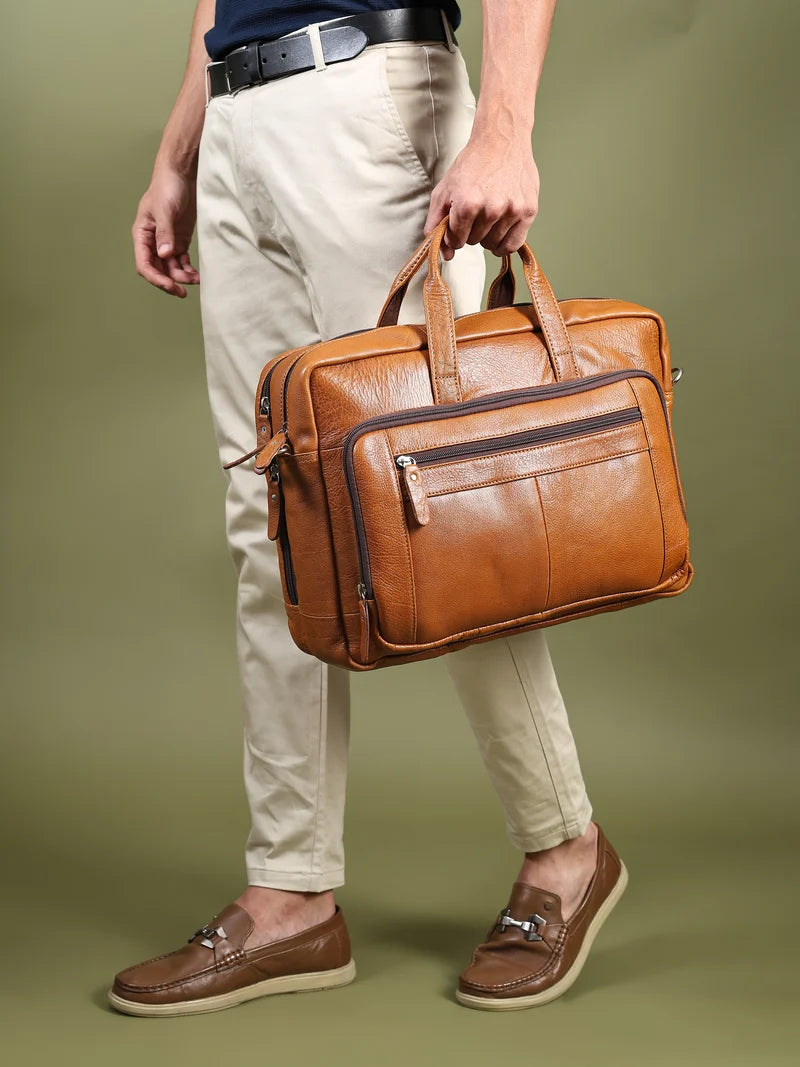 Professional Leather Travel Briefcase