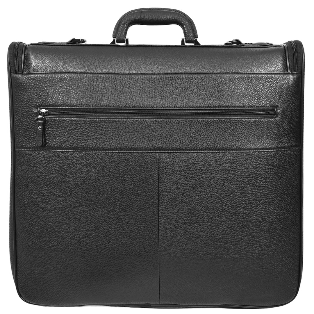 Real Leather Large Size Travel Garment Suit Carrier Bag Narok Black