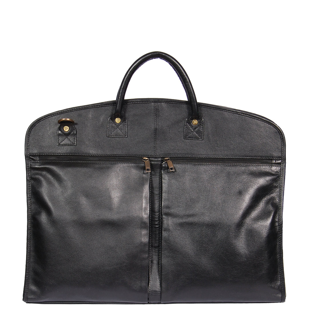 Real Leather Suit  Dress Carrier HOL933 Black