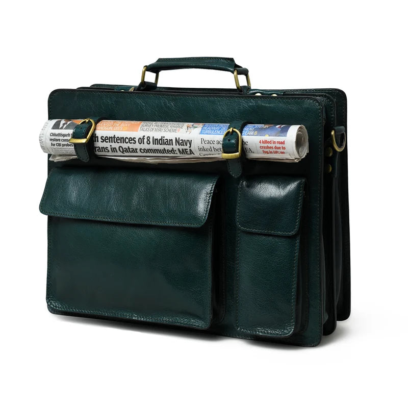 Tuscany Italian Leather Briefcase, Black