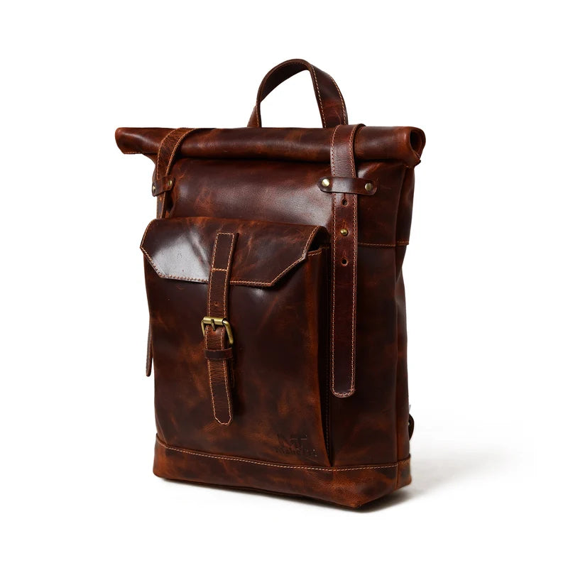 Brown Saddleback Backpack- Roll Top (Copy)