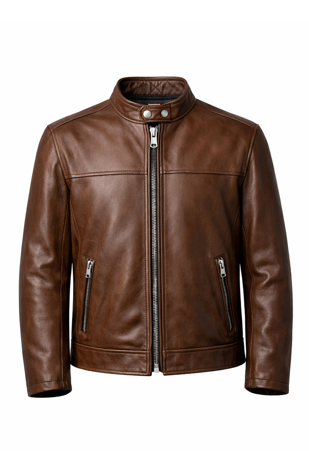 Men's Print Jackets\MP003 Racing Legends Speedway Vintage Leather Jacket - Retro Muscle Car Design