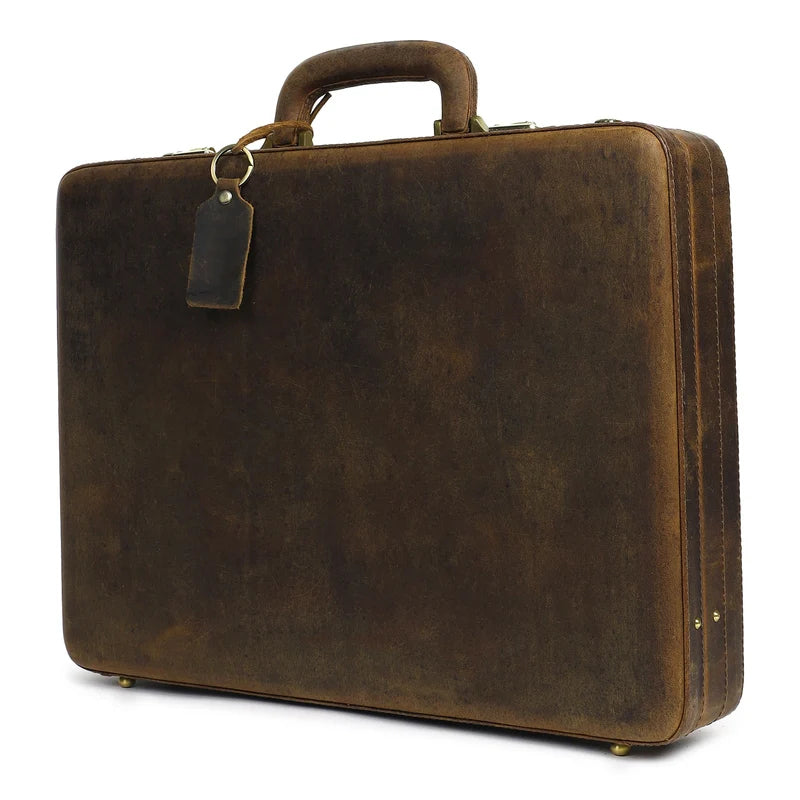 Hunter Leather Office Travel Suitcase