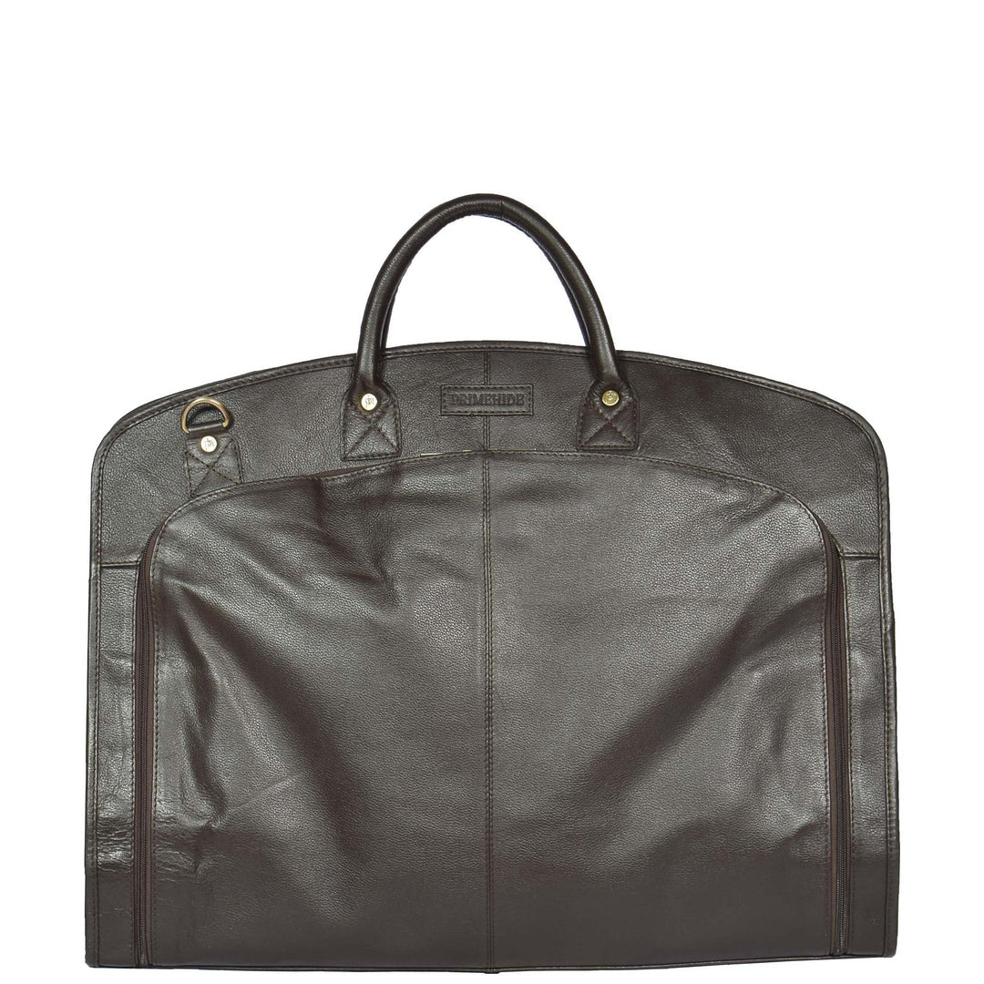 Real Leather Suit  Dress Carrier HOL933 Brown