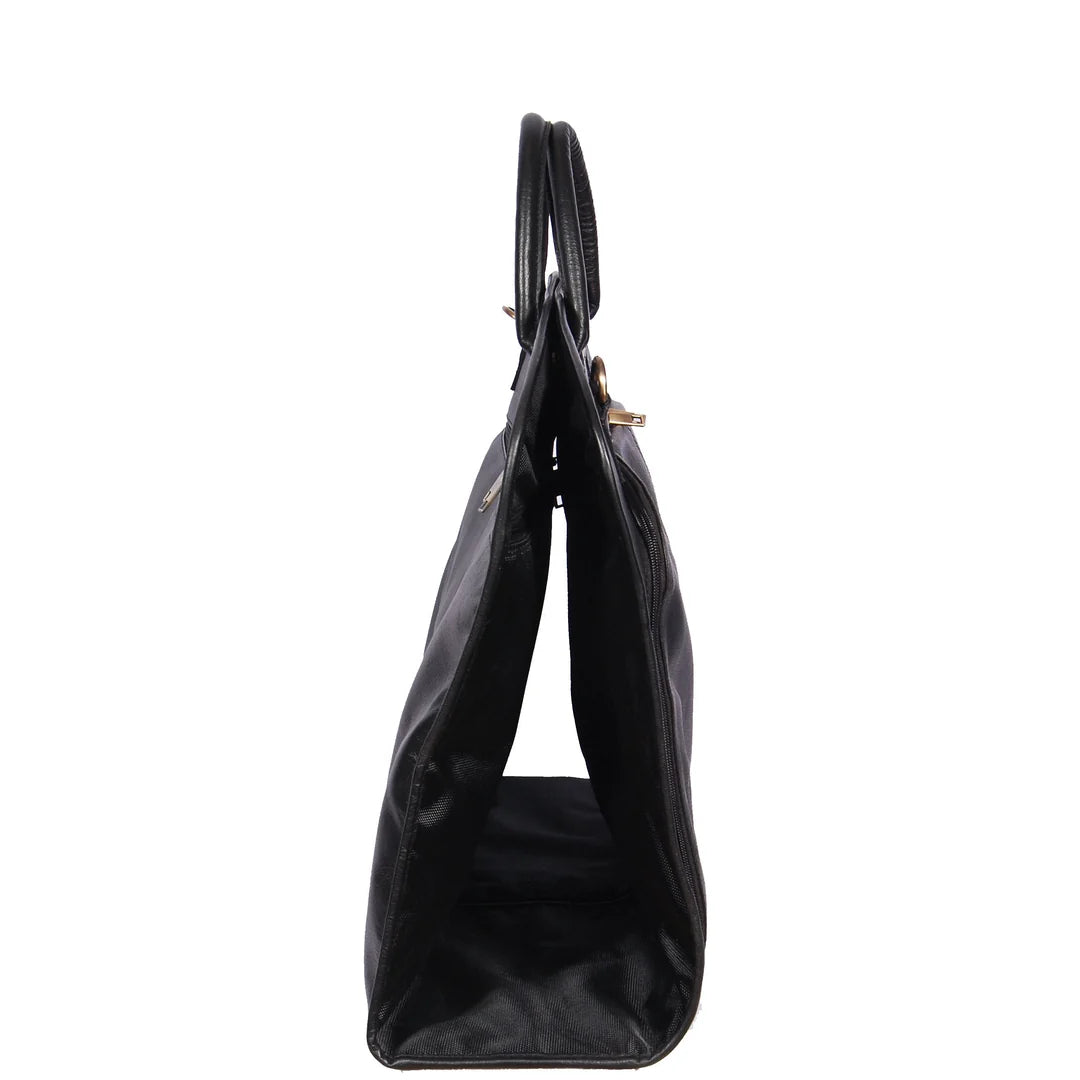 Real Leather Suit  Dress Carrier HOL933 Black