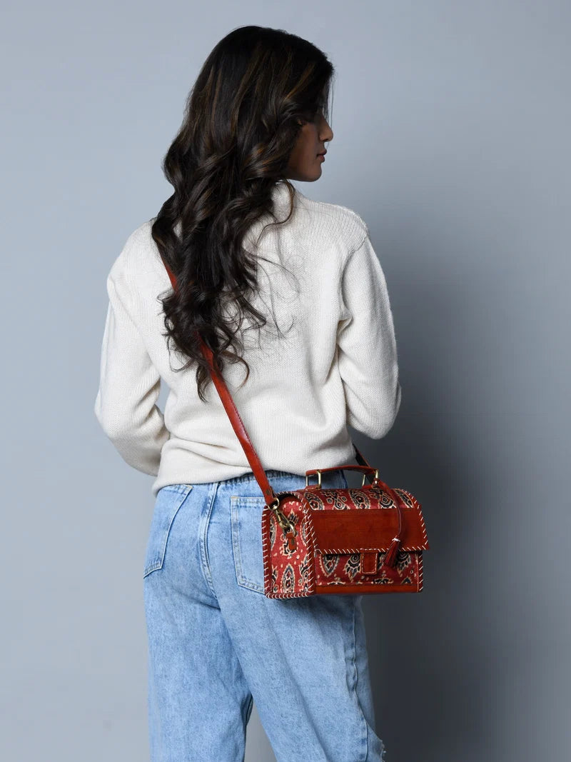Mystique Ajrakh Satchel Purse