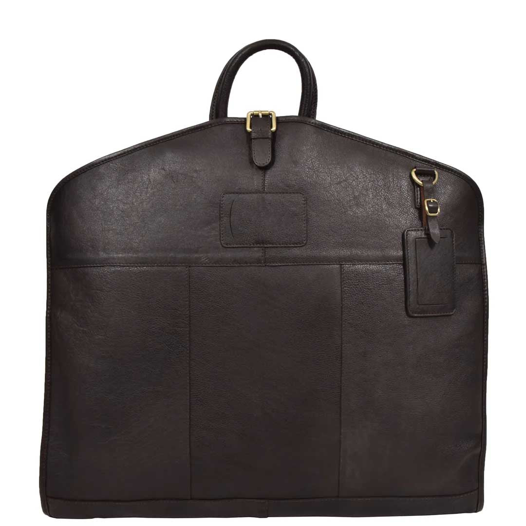 Luxury Leather Slimline Garment Carrier Keswich Brown