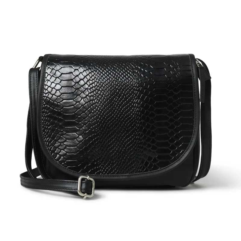 The Croco Satchel- Black