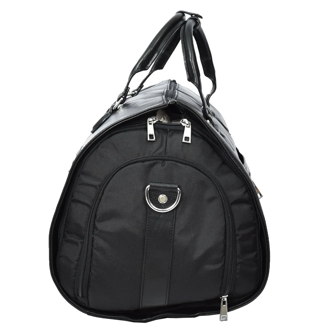 Real Leather Garment Suit Carrier 2-in-1 Holdall Duffel Travel Bag Ludlow Black