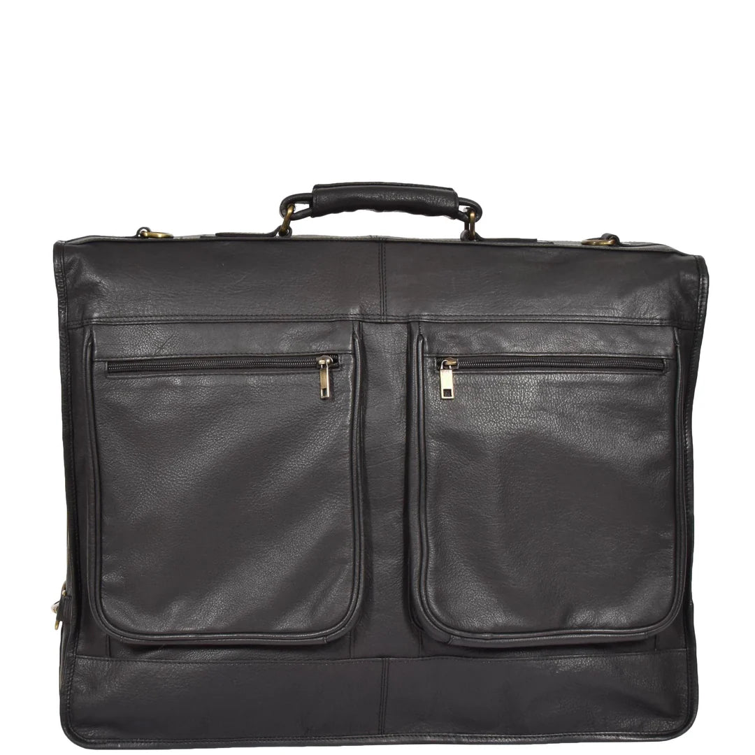 Travel Weekend Leather Suit Carrier Canico Black