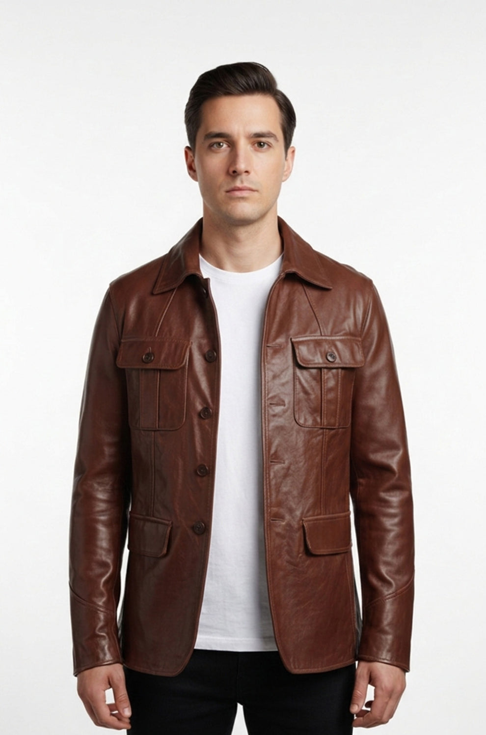 Men's Blazer Wear Coat Classic Formal Easy Rider Genuine Leather Jacket