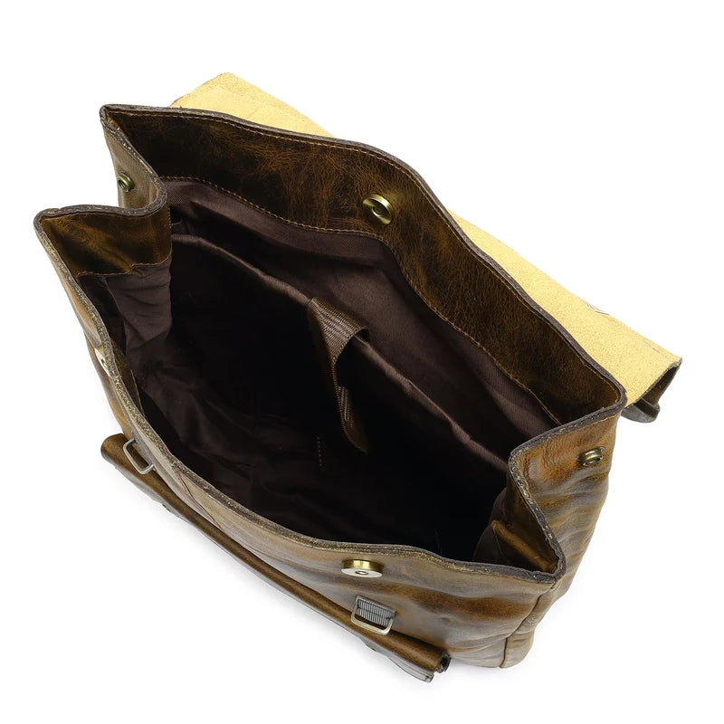 Rustic Vintage Leather Office Backpack